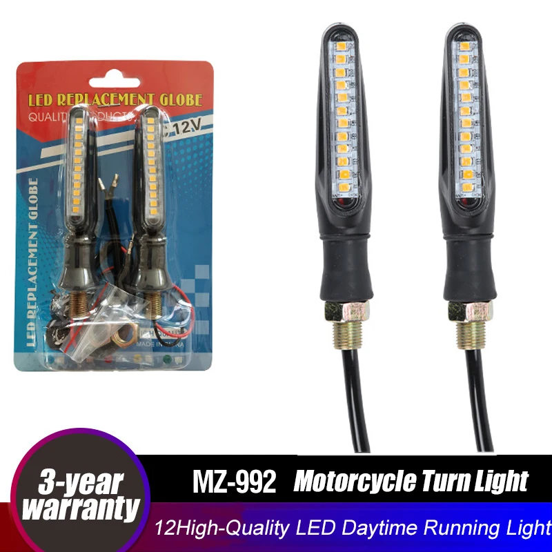 

2PCS Universal LED Motorcycle Turn Signal Light 12v IP68 Waterproof Amber Flasher Indicator Blinker Rear Lights Lamp Accessories