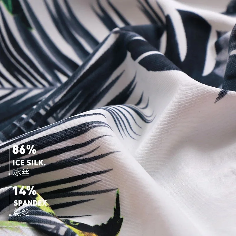 Male Panties Ice silk Traceless Men's Underwear Boxers Breathable Sexy Boxer Printed Thin Underpants Comfortable Shorts L-4XL