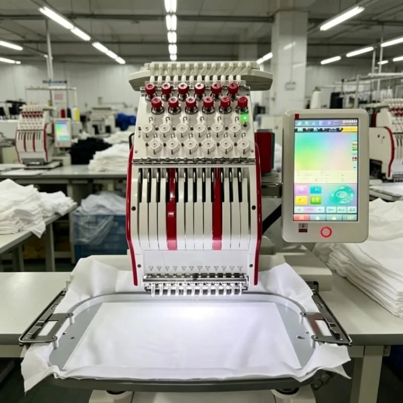 Фото Одноигольная коммерческая вышивальная система с автоматической сменой цвета, без перенавязки нити, настраиваемая, 15 игл для 15-цветных дизайнов №4