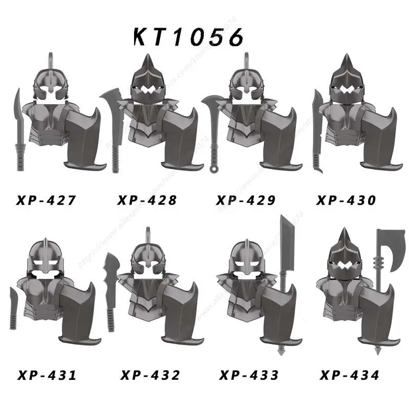 

Single Medieval Knight Gondor Fountain Guard Sword Lancers Head accessories Building Blocks toys Series-104 X0320 KT1056
