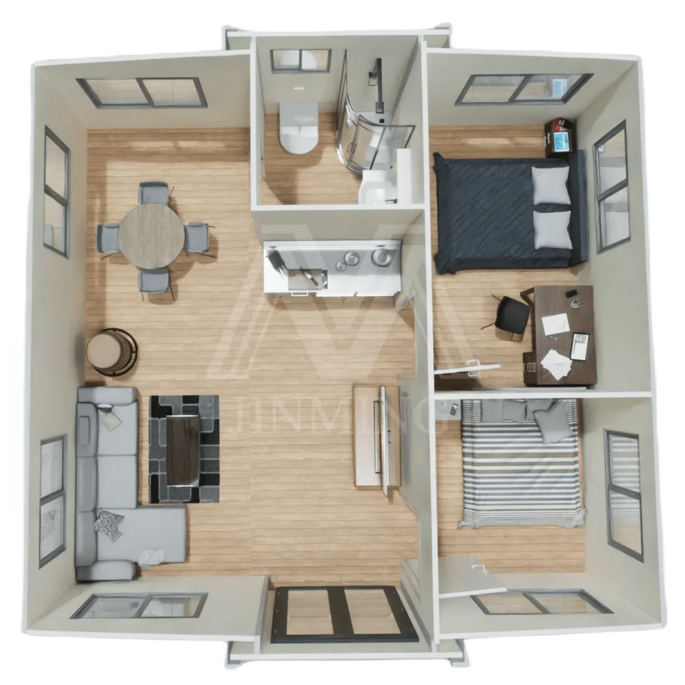 20 футов 3 спальни сборный дом расширяемый принятые индивидуальные контейнеры