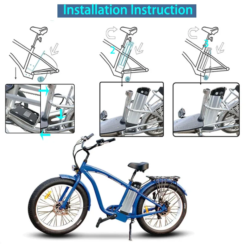 48 в 10 Ач 13 20 сиденье трубка Серебряная рыба литий-ионная батарея для