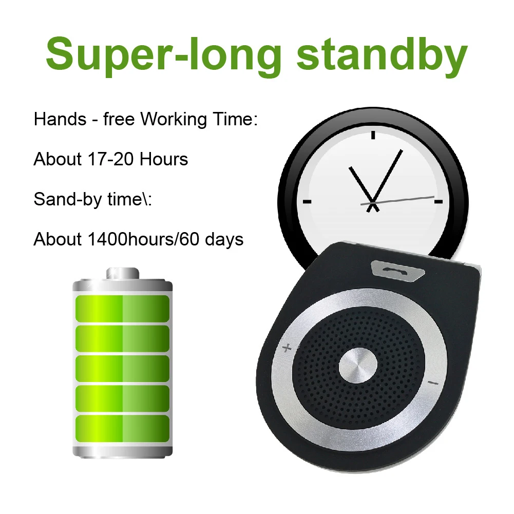 

Bluetooth Kits Handsfree Car Kits Bluetooth 4.1 Car Car Kit Hands-free Handsfree Support Wireless ​T821 Brand New
