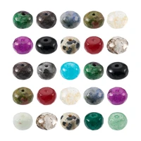 300pcs faceted rondelle naturalsynthetic mixed stone beads loose spacer bead for jewelry making diy bracelet accessories