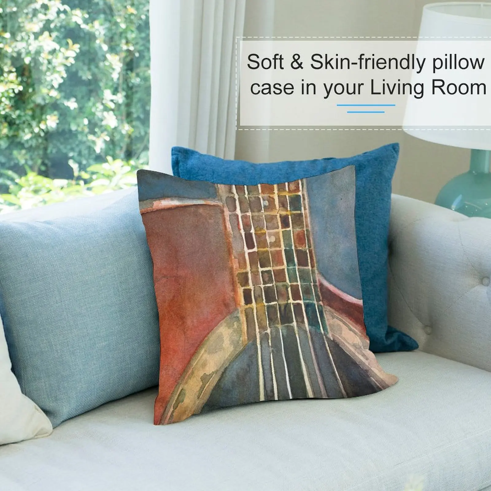 Декоративная красная акустическая подушка для дивана в клетку