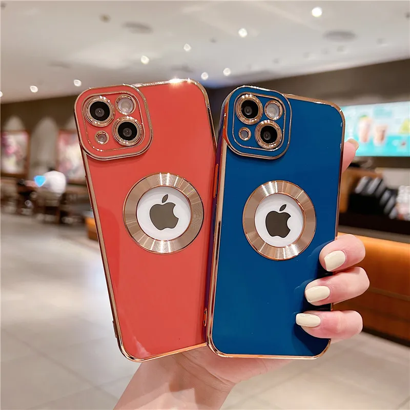 Luxury Fashion Soft Plating Phone Cases For iPhone 14 13 12 11 Pro Max 14 Plus Hollow Out Silicone Protective Cover Accessories