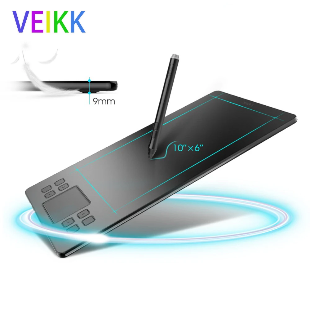 VEIKK New 1060 Plus 8192 Levels Digital Tablet Graphics Drawing Tablets Animation Drawing Board Pen Tablet