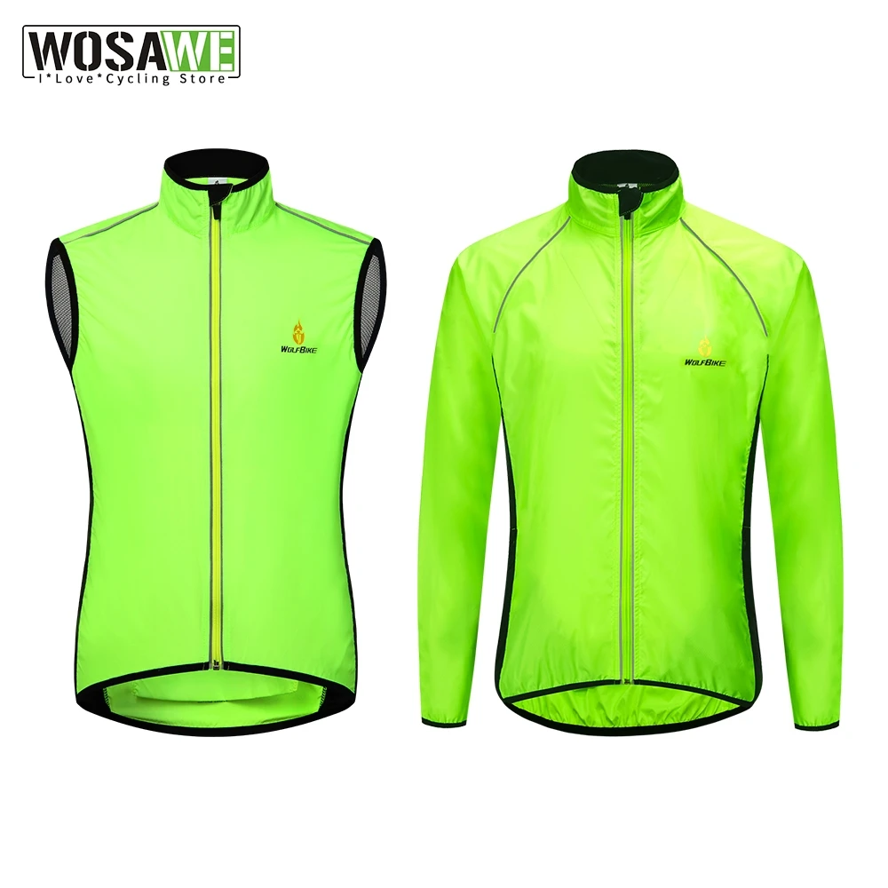 

WOSAWE Windproof Waterproof Cycling Jacket MTB Bike bicycle Motorcycle Windcoat Long sleeve Ropa Ciclismo Cycling Vests Raincoat