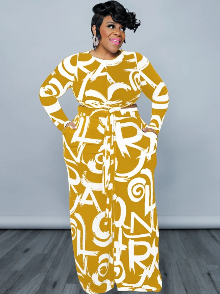 

Женский комплект из 2 предметов, африканская одежда Дашики, новый модный костюм из топа с длинным рукавом и брюк, вечерние женские комплекты,...