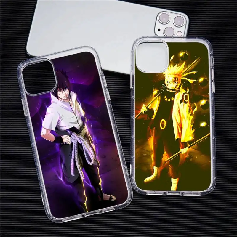 

Naruto Uzumaki Uchiha Sasuke Phone Case Transparent For iphone 13 12 11 Pro Max Mini XS Max 8 7 Plus X SE 2020 XR cover
