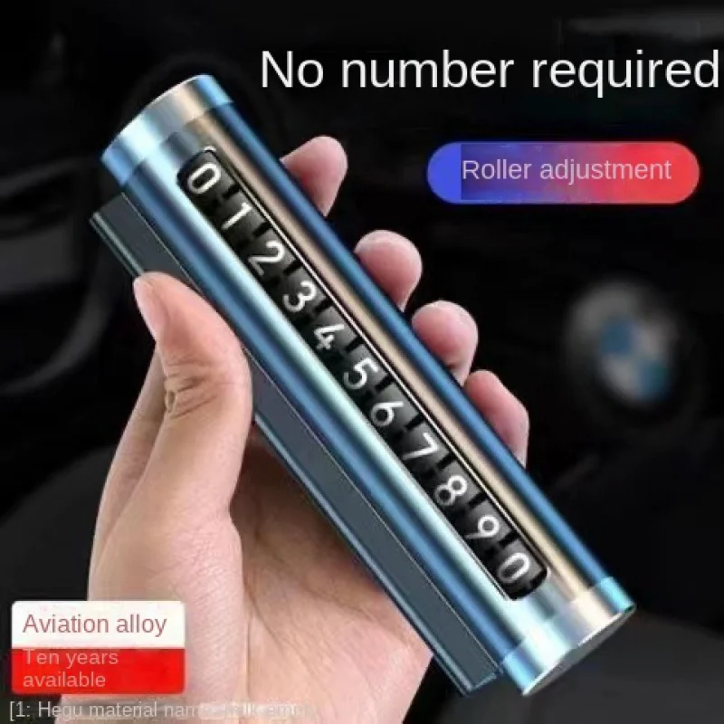 

Car Temporary Parking Card Aluminum Phone Number Card Plate Auto Telephone Number Park Stop With Stickers Automobile Accessories