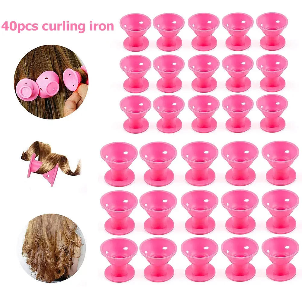 

Perm Easy Use Practical Hair Styling Tools 40pcs Mushroom Hairstyle Roller Silicone Women Sleeping Bell Curler Hair Tools