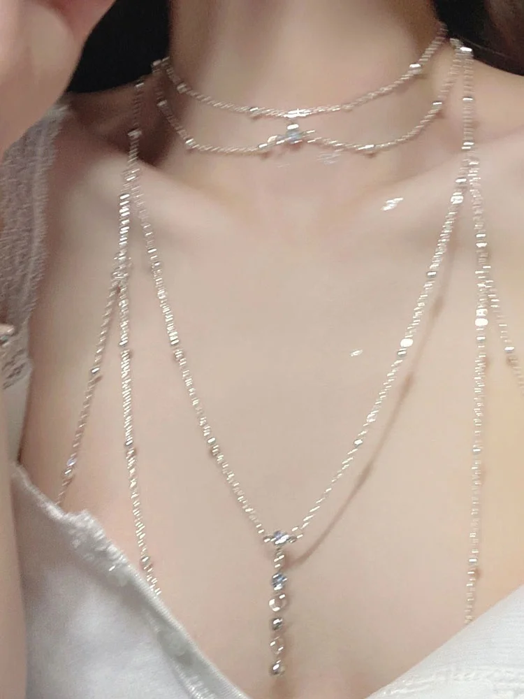 Ожерелье из стерлингового серебра 925 пробы ожерелье на груди Алисы мечты крутой