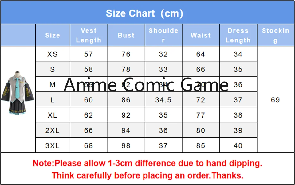 Vocaloid Miku Косплей Парик Костюм японское платье средней длины для начинающих