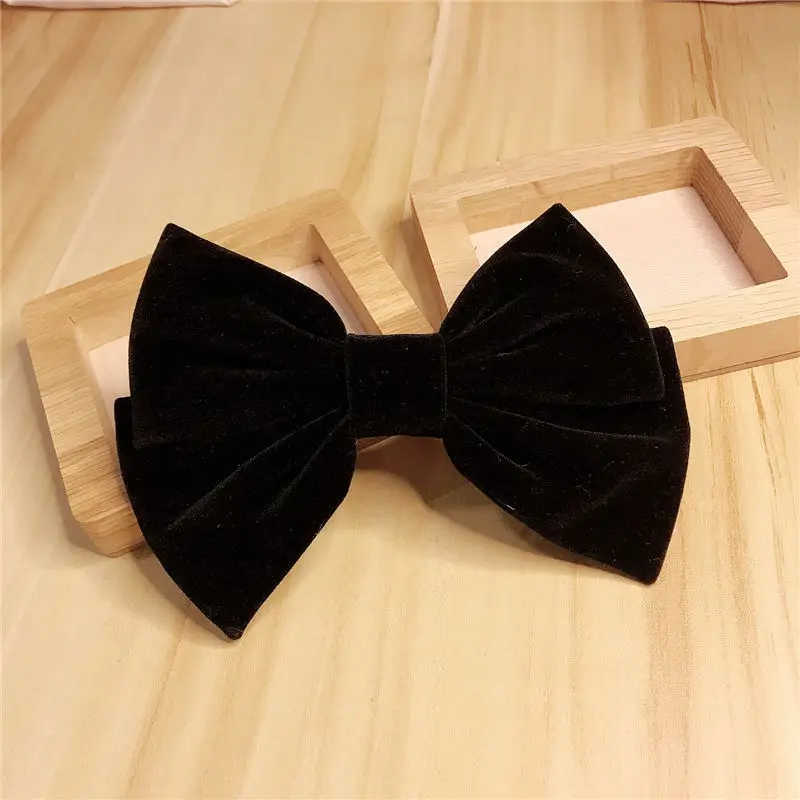 Бархатная заколка для волос с большим бантом Весенняя заколки конского хвоста
