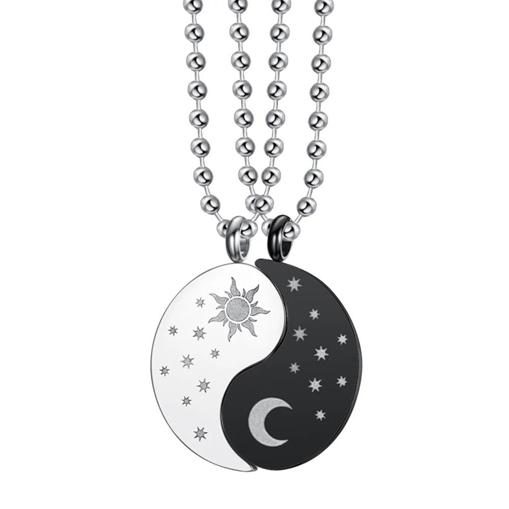 

Sun Moon Bagua Necklace Couple Decoration Lovers Friends Splicing Clavicle Accessory Stitching