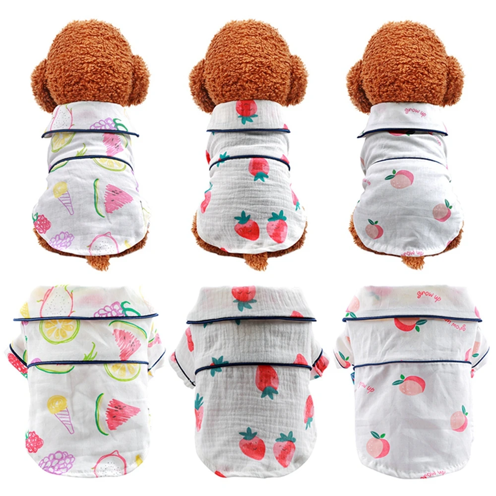 Summer Dog Cat T-Shirt Soft Comfortable Wear-Resistant Easy-to-Clean Pet Clothes Puppy French Bulldog Pug Cloth Pet Pajamas