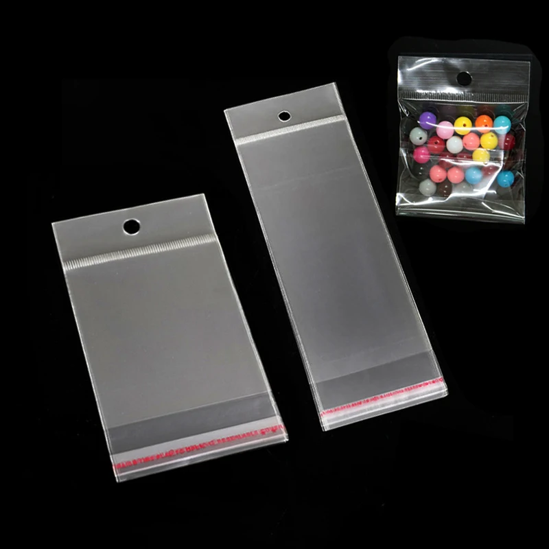 Прозрачные самозапечатывающиеся пластиковые пакеты из ОПП с отверстием для