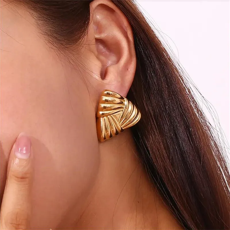 Женские Геометрические серьги-гвоздики из нержавеющей стали