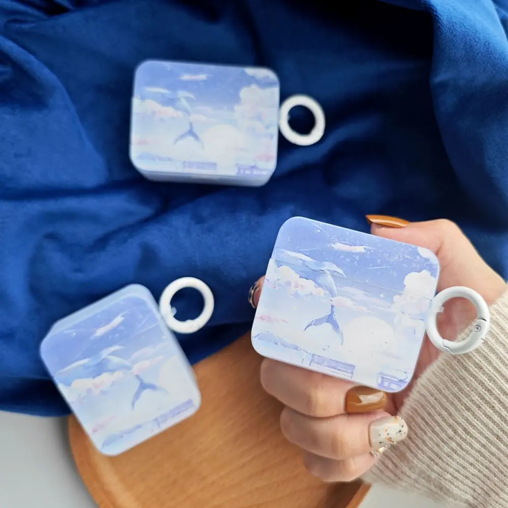 

Cute Case for Apple AirPods 1 2 Pro 3rd Generation Case Seagull Blue with Ring Strap Fundas Earpods Cover for AirPods Pro 3 Case