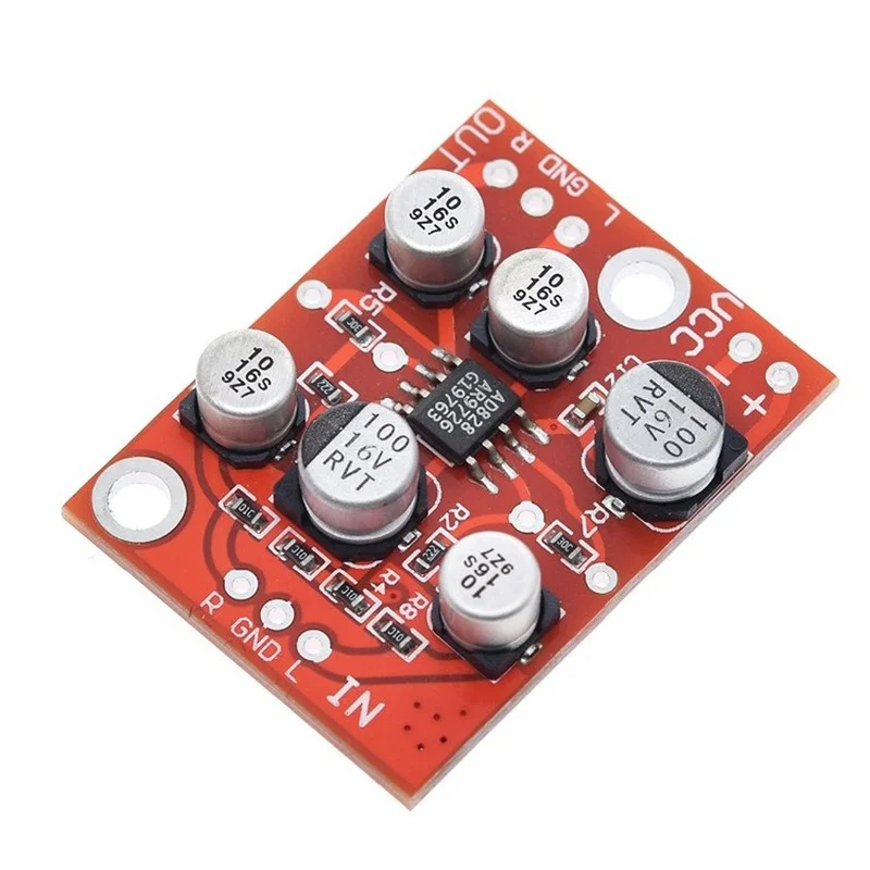 

TZT DC 5V-15V 12V AD828 Stereo Preamp Power Amplifier Board Preamplifier Module