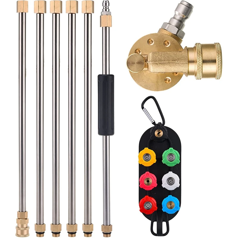 

Pressure Washer Wand Extension,240 Degree Rotation Pivoting Coupler, Pressure Washer Nozzles Pressure Washer Attachment