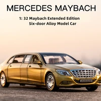 simulation 132 maybach benz s650 alloy metal diecast car model pull back flashing musical kids toys boys gift collectible