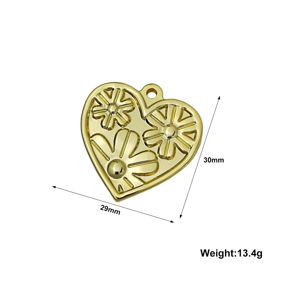 

29X30MM Stainless Steel Heart Pendants Charm CCB Charms For Making Necklace Bracelet Pendant Jewelry Accessories Dropshipping