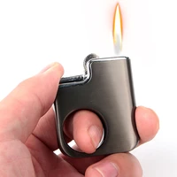 personality creative grinding wheel open flame lighter fun ring machine butane refillable adjustable gas lighter portable tool