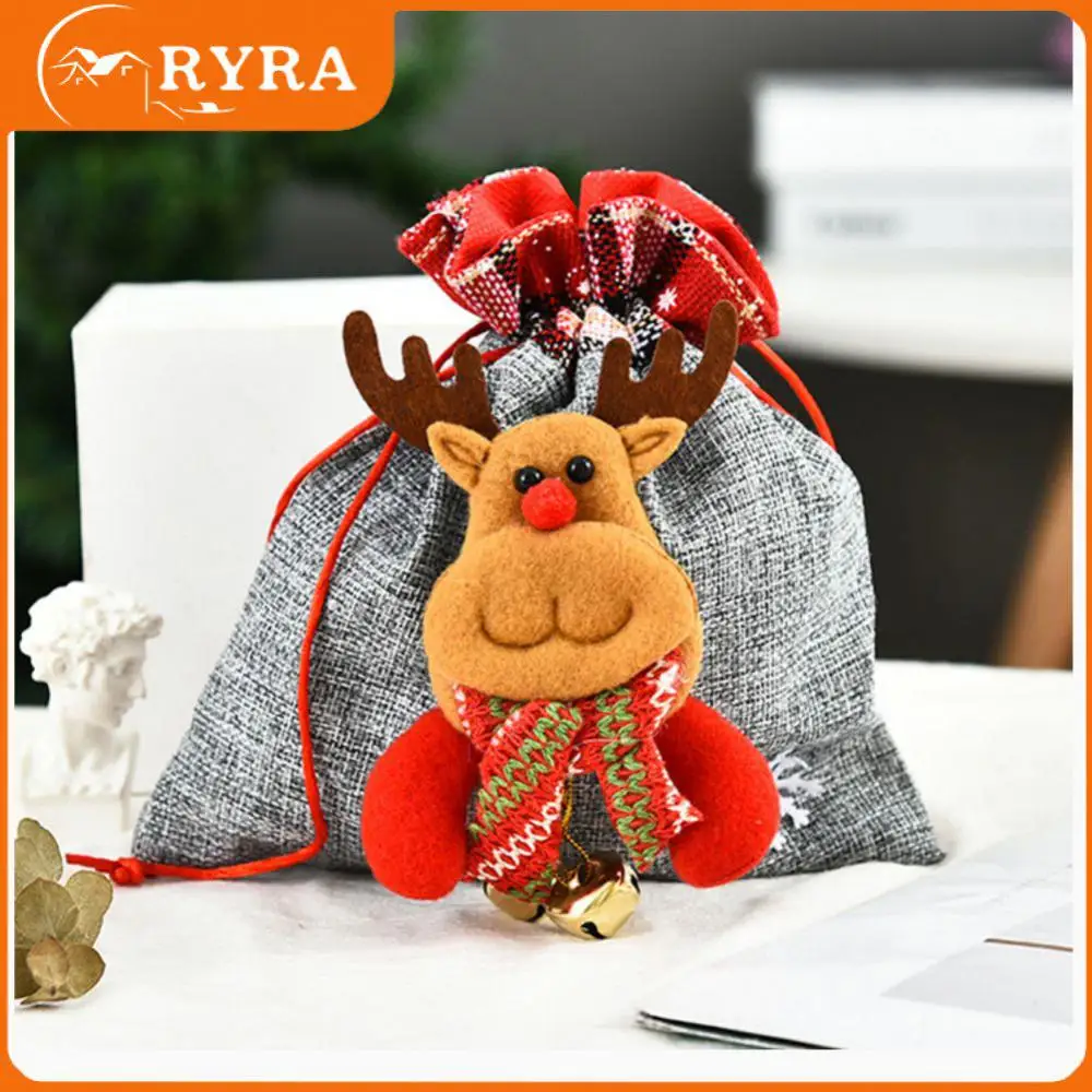 

Gift Bag Light Linen Apple Tote Bag Three-dimensional Doll Christmas Candy Bag Bundle Pocket Gift Box Bag Drawstring Lovable