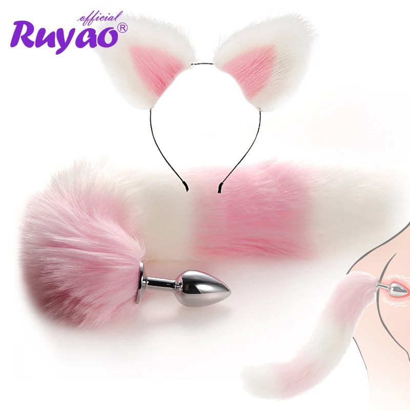 Anal Tail Metal Butt Plug Adults Games Anal Plug Cat Fox Tail Erotic Cosplay Goods Annal Sex Toys For Women Couples Sexy Shop