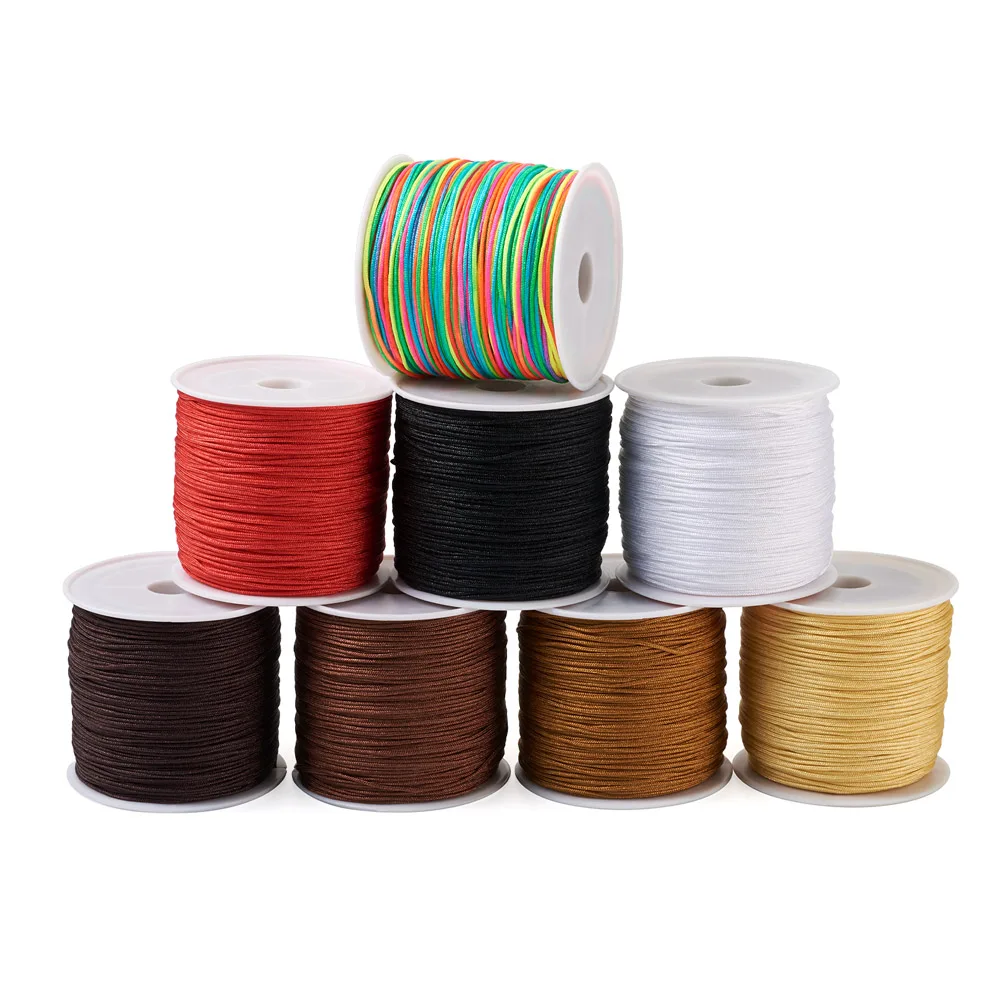 8 Rolls 0.8mm Nylon Cords For Beading Tassels Threads  Handmade Bracelet Necklace Jewelry Making Accessories Woven Decorative