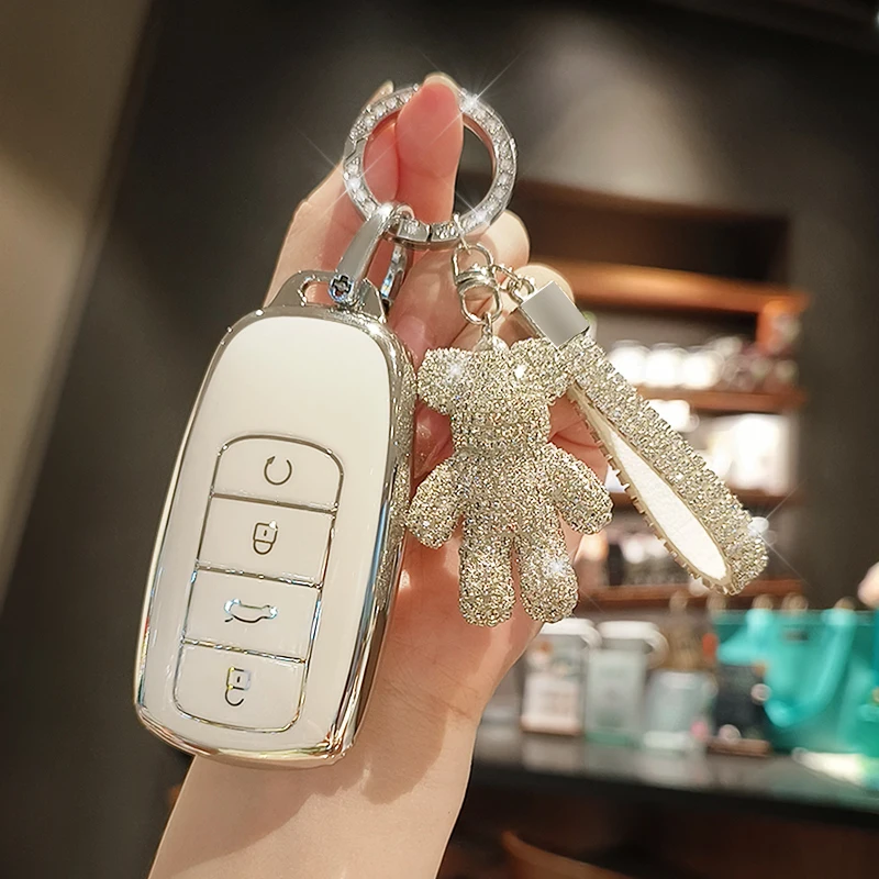 

Fashion TPU Car Key Case Cover For Chery Tiggo 8 Pro Tiggo 8plus Arrizo New 5 Plus 7pro Protector Shell Fob Keychain Accessories