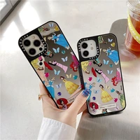 disney princess cartoon mirror mobile phone case for iphone 13 13pro 12 12pro 11 pro x xs max xr 7 8 plus se cute fashion covers