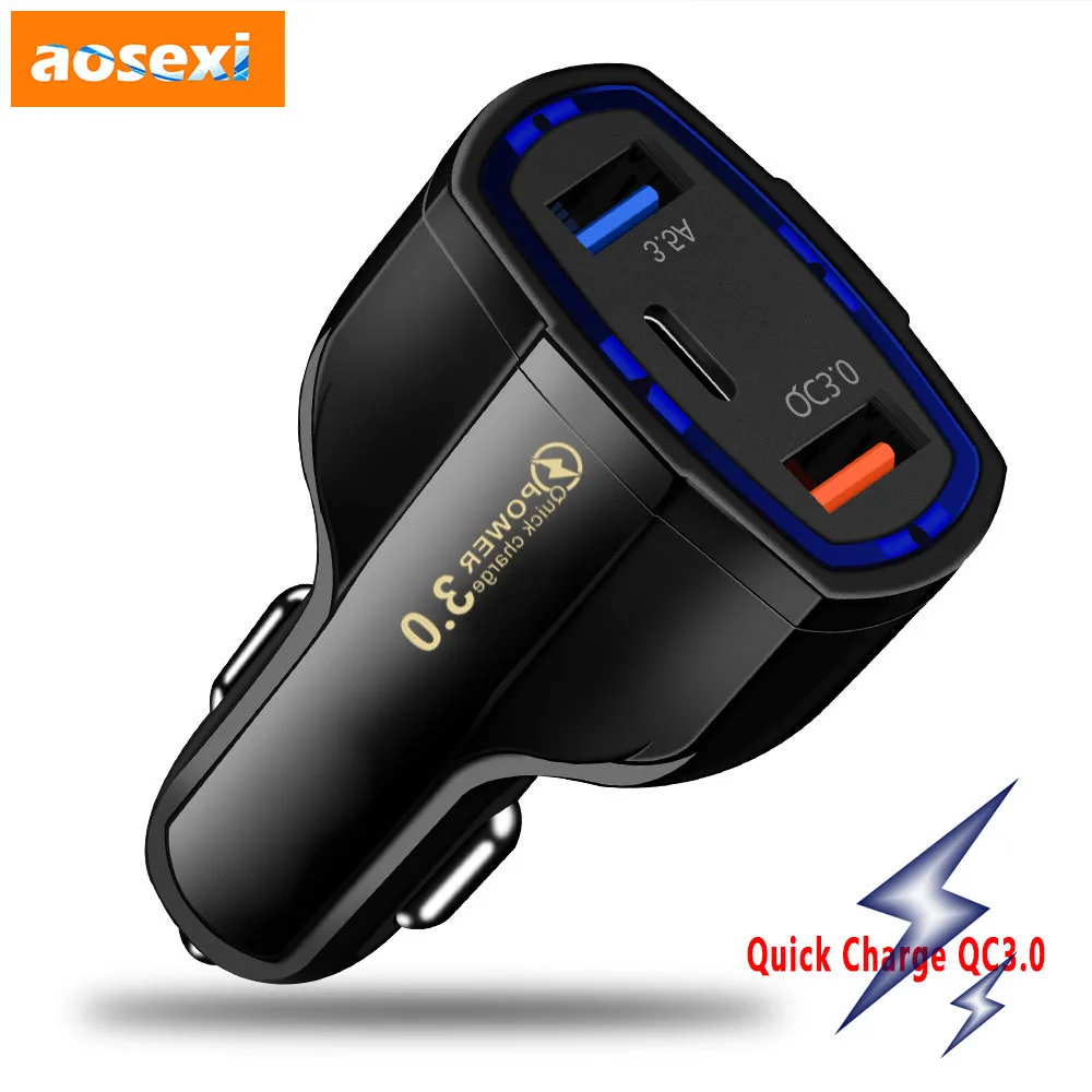 

Оригинальное автомобильное зарядное устройство Aosexi, 30 Вт, USB Тип C, адаптер для быстрой зарядки телефона для IPhone, Huawei, Samsung S21, S22, стандартное з...