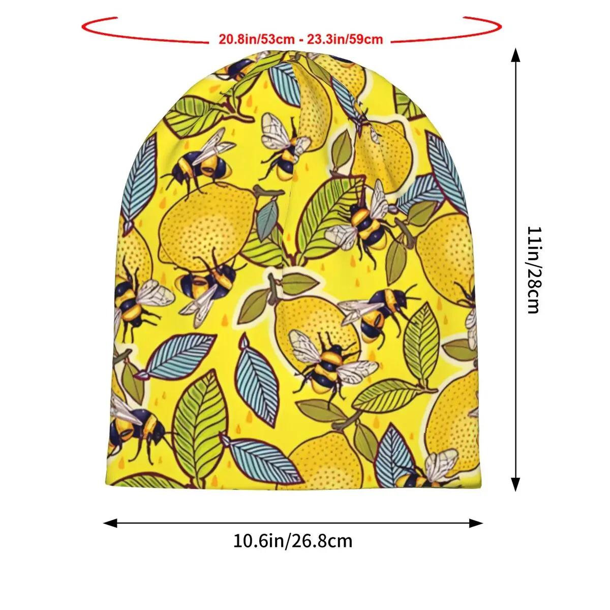 Тонкие облегающие шапки для мужчин и женщин с желтым лимоном Пчелой