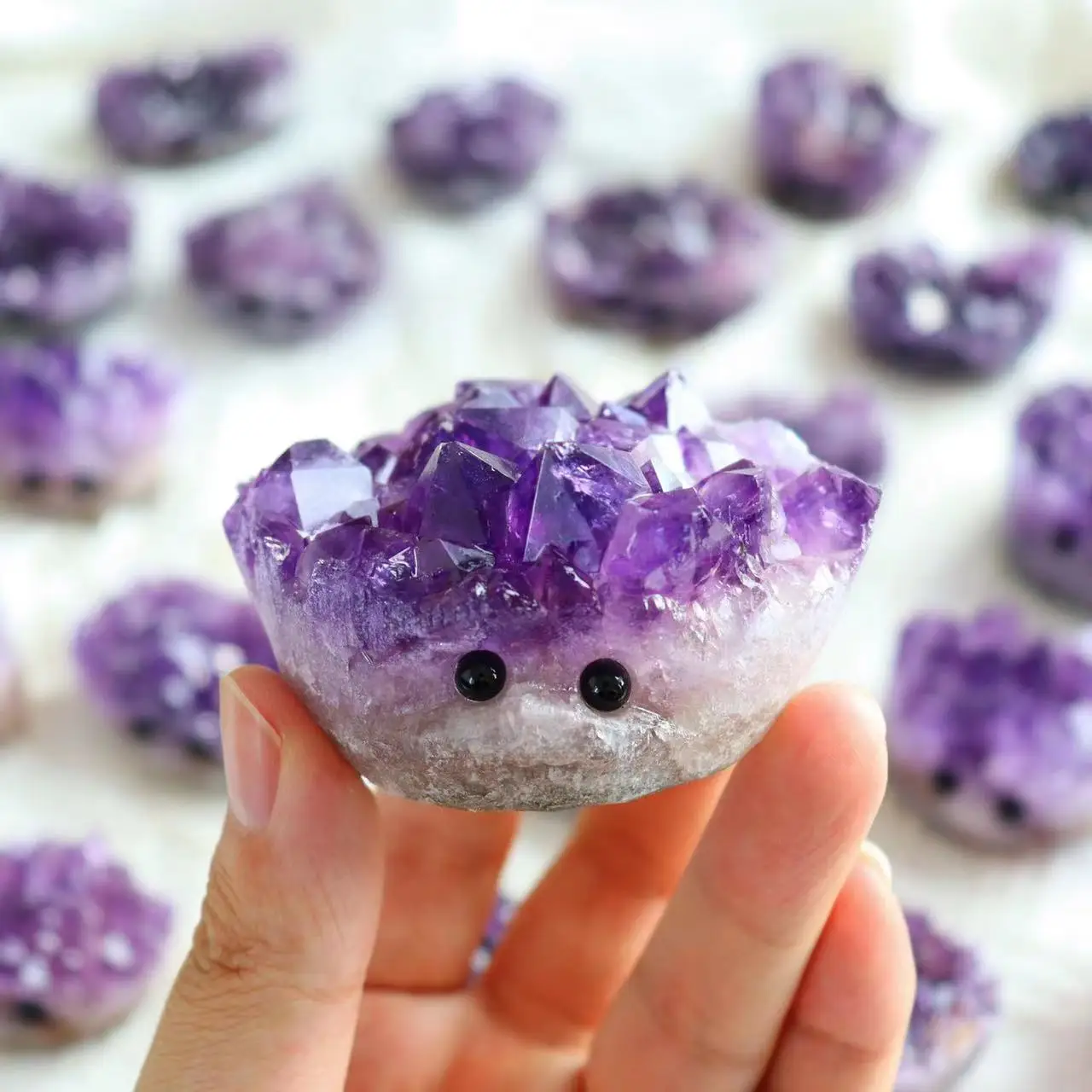 Натуральный прозрачный кварцевый кластер Hegehog, аметистовый кристалл, необработанные кристаллы, кварцевые резные украшения для здоровья, домашний декор, коллекция драгоценных камней, 1 шт.