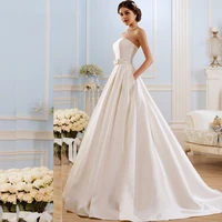 fashion 2022 a line lace wedding dresses vintage pockets bow china vestidos de novia backless plus size button bride bridal gown