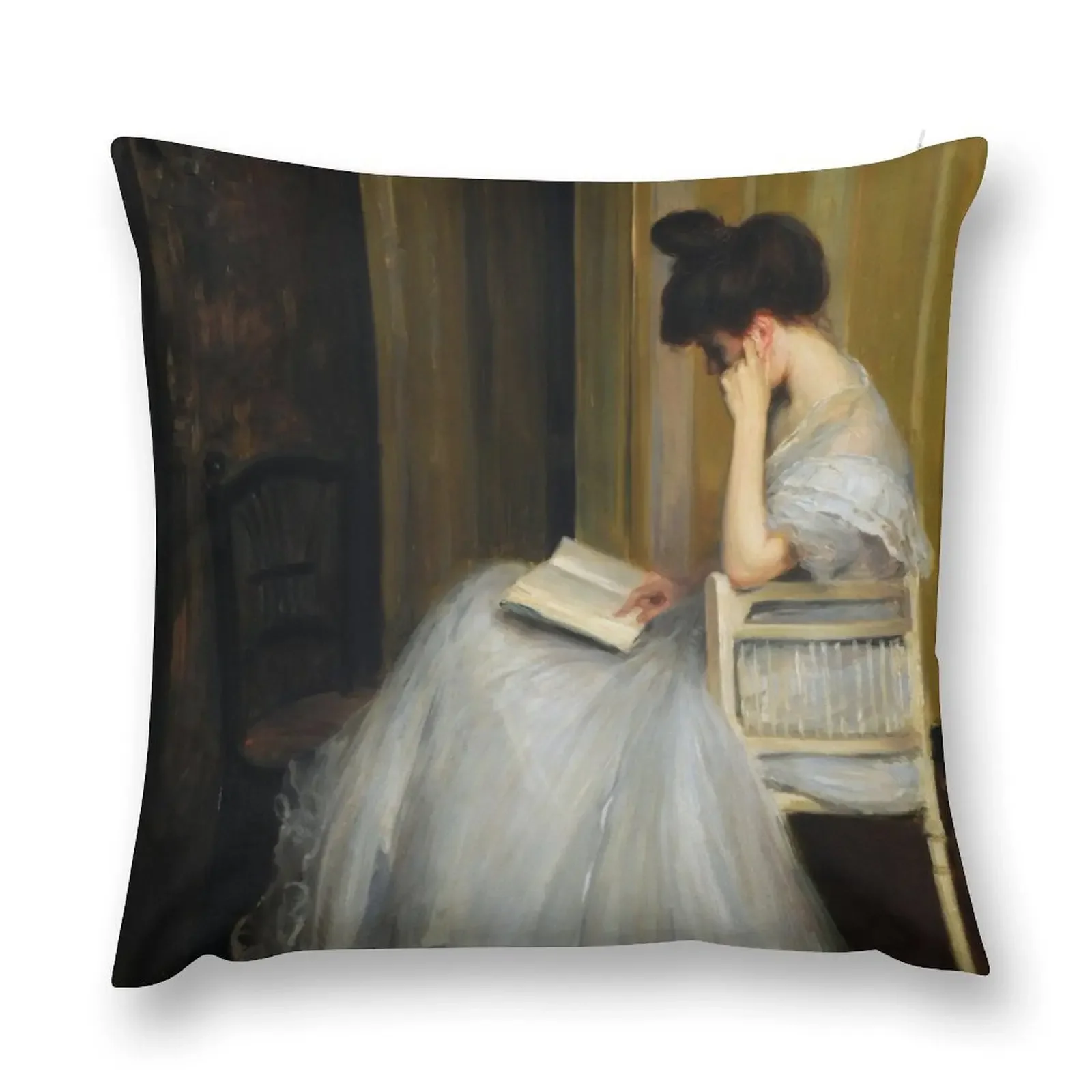 Декоративная подушка Mujer leyendo Jacques Émile Blanche