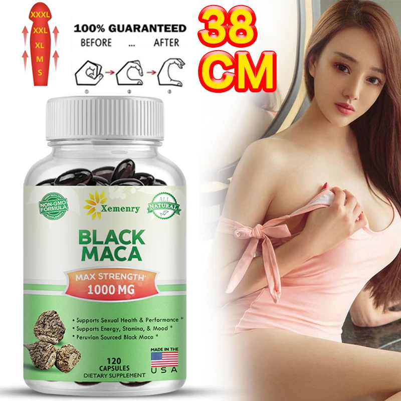 

Xemenry Black Maca Root Extract Softgels Strength and Mood Supplement, Male Enhancement Capsules All Natural Health - Non-GMO