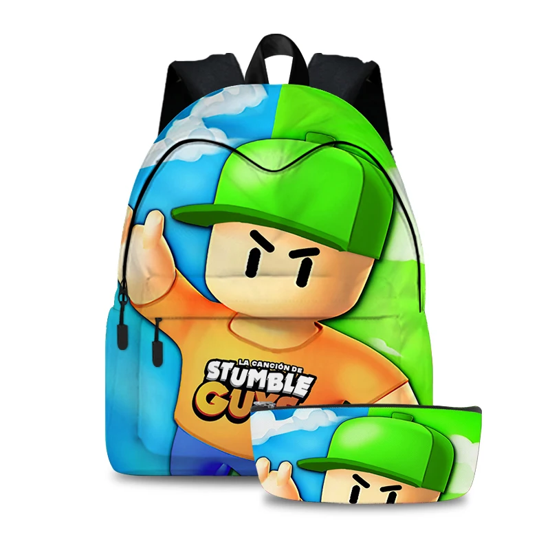 

Stumble Guys Game Print Backpacks Pencil Bag Primary School Student Bookbag Kids Kawaii Backpack Schoolbag Travel Bag Mochila