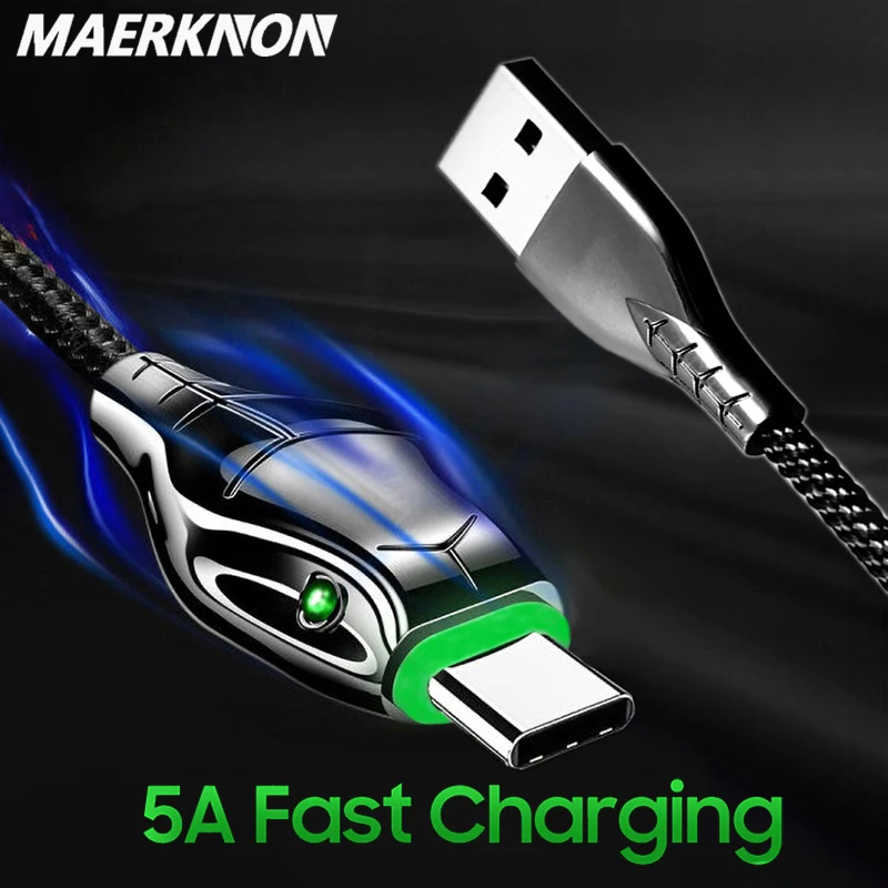 Кабель USB Type-C 5A провод для быстрой зарядки шнур Новая Черная Мамба Samsung S21 Xiaomi 12 11