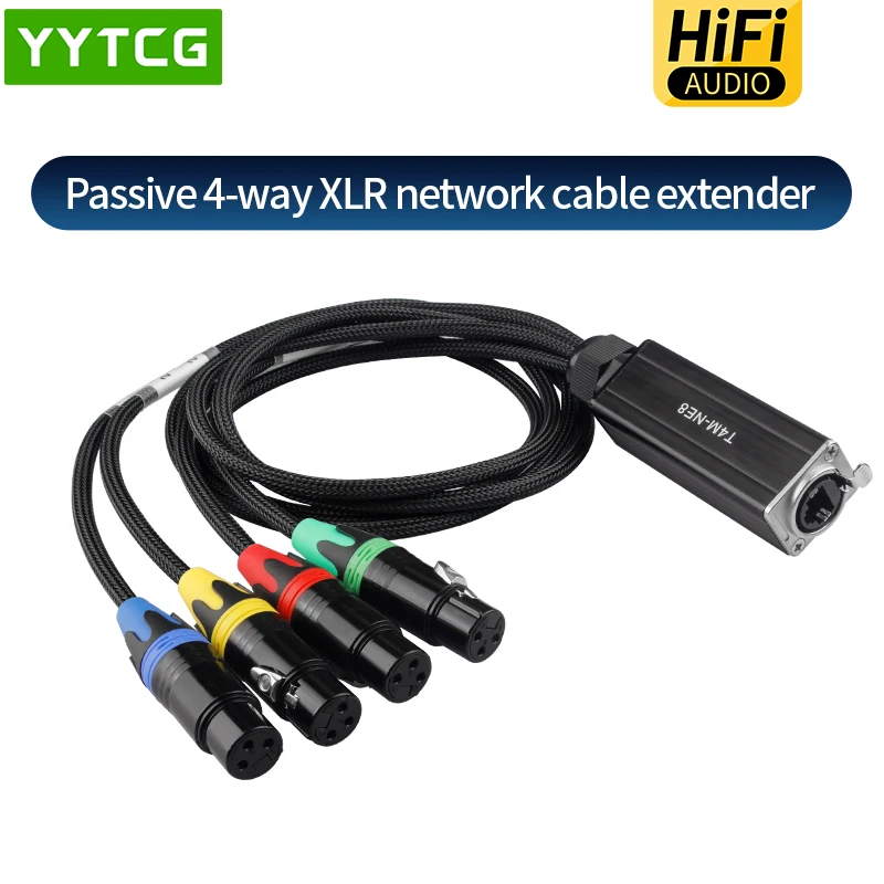 4-канальный XLR 3-контактный аудио адаптер Сетевой удлинитель сигнала