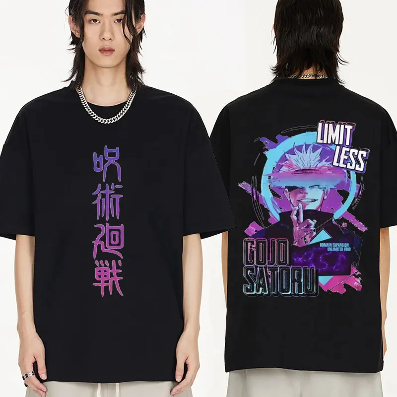 

Футболка Мужская/женская с принтом манга, популярная одежда с короткими рукавами, с принтом джуютсу, кайсен