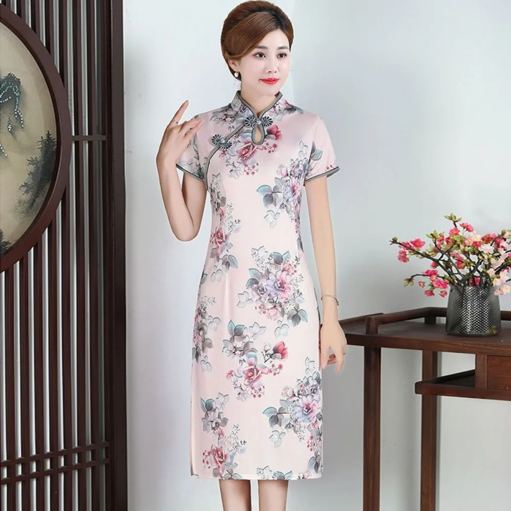 Женское винтажное платье в этническом стиле элегантное китайском