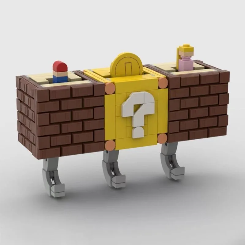Фото 6-стильный брелок MOC, игровая тема, монета, коробка с вопросительным знаком, коробка для скрытого и посева, настенная сборная модель, подарочная игрушка №3