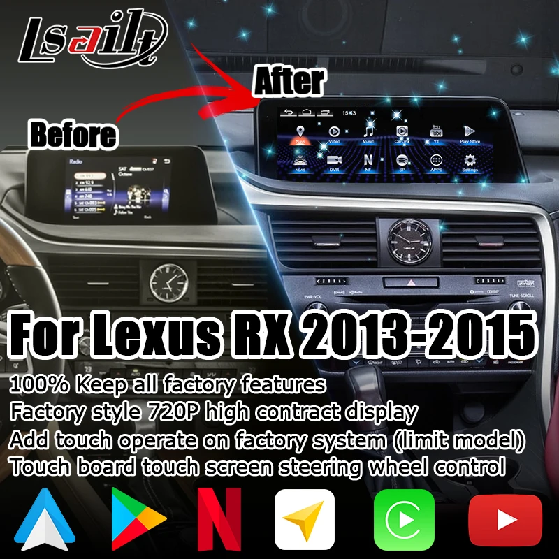 

12.3 inches Android CP AA screen display for Lexus RX RX350 RX450h RX200t 2016-2019 with GPS navigation video play by Lsailt