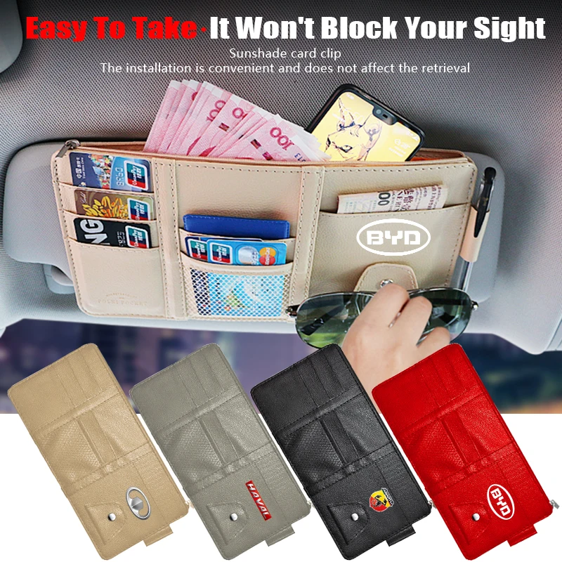 

Car Sun Visor Organizer Sunglasses Holder Storage Bag For Mercedes benz AMG W204 W203 W212 W211 W124 W210 GLC GLE E CLA GLA W205