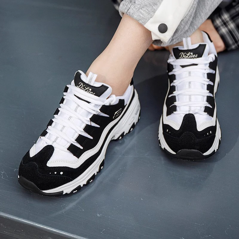 Skechers Женские кроссовки Fashion Повседневная обувь Ретро амортизирующая Panda