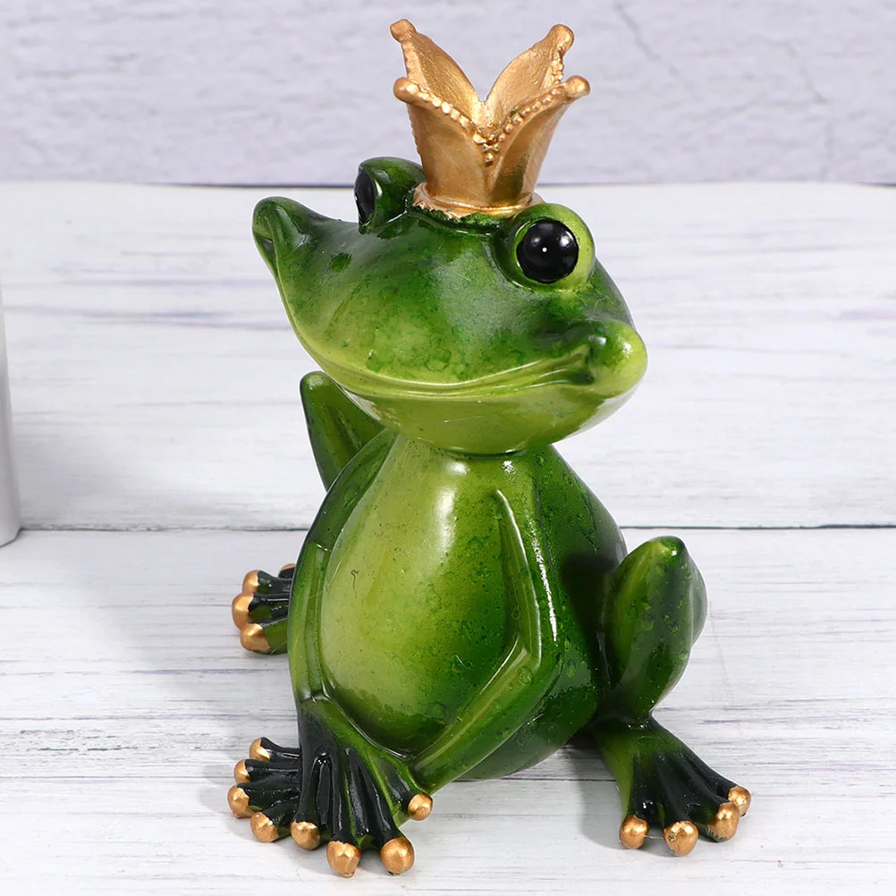 

Home Decor Flowerpot Garden Figurine Rural Frogs Scene Ornament Crown Adorn Resin Animal Ornaments Micro